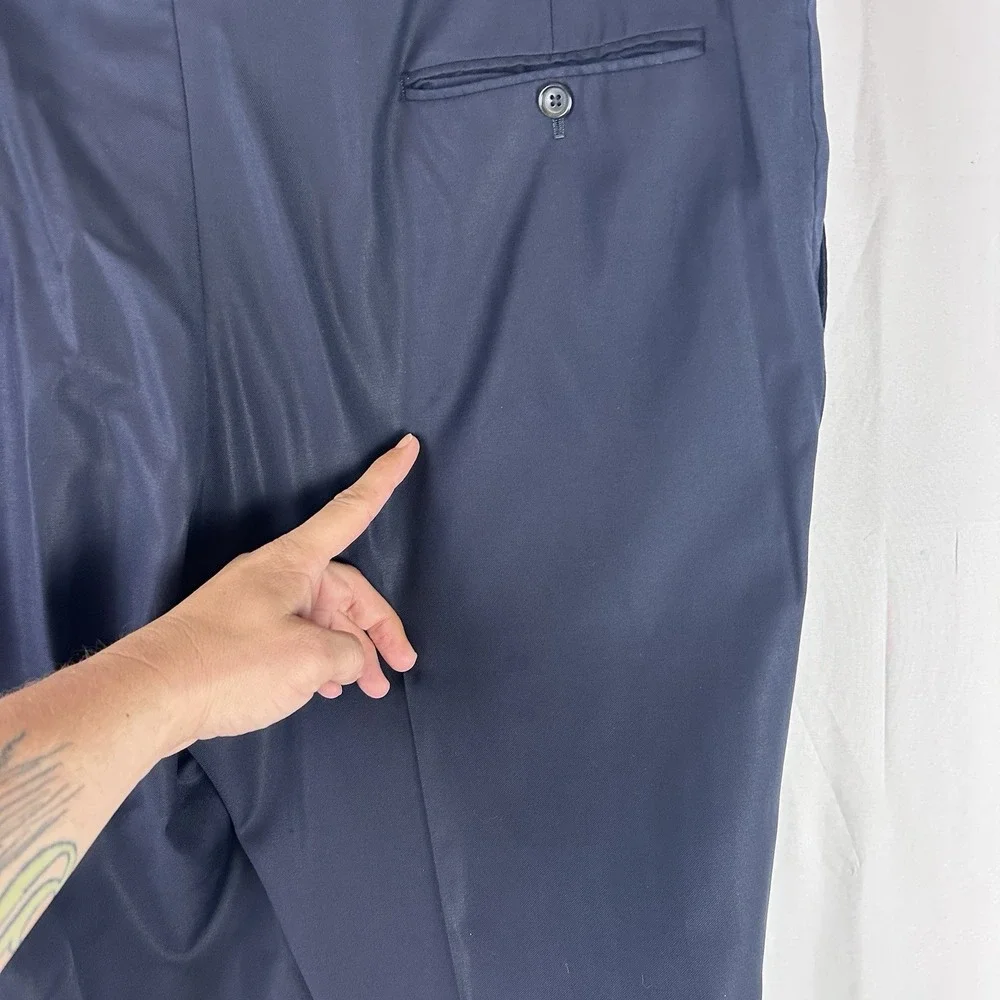 Brooks Brothers Golden Fleece Loro Piana Super 160s Wool Pants Blue Mens 40 x 29